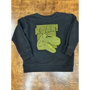 Garanimals Boys Black Dinosaur Graphic Long Sleeve Crewneck Sweatshirt 3T